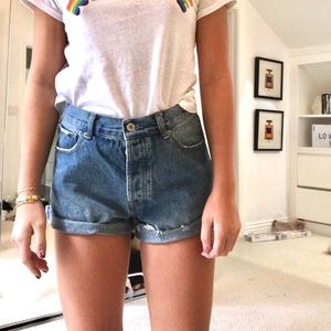 Brandy Melville High Waisted Retro Jean Shorts